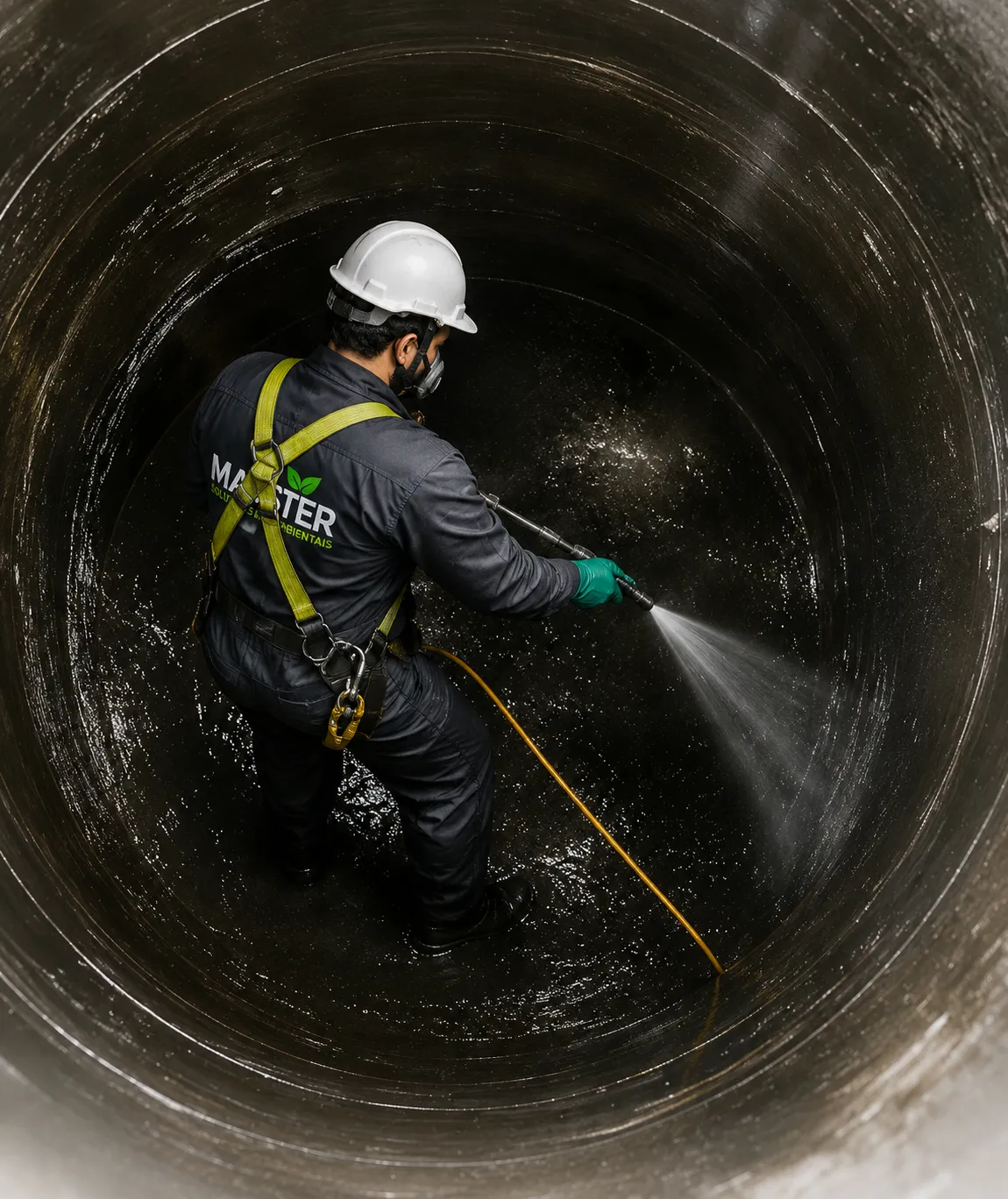 Limpeza e esgotamento de lodos em tanques industriais de óleo e combustível